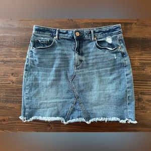 Women’s Loft High Rise Medium Wash Denim Mini Skirt,Size 8